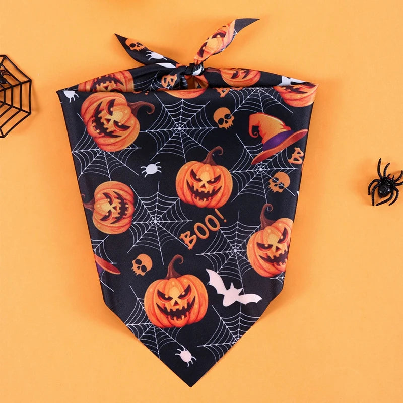 2 Pack Halloween Dog Bandanas Pumpkin Ghost Dog Triangle Scarf Pet Bibs Halloween Dog Bibs Bandanas For Dog Accessoires
