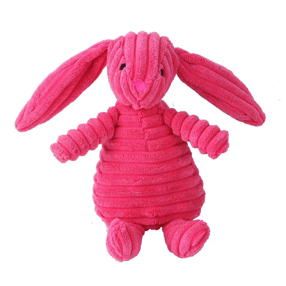 Plush Squeaky Dog Toy Animal Shapes Bite Resistant Corduroy for Small to Large Dogs Puppy Pet Training Accessory