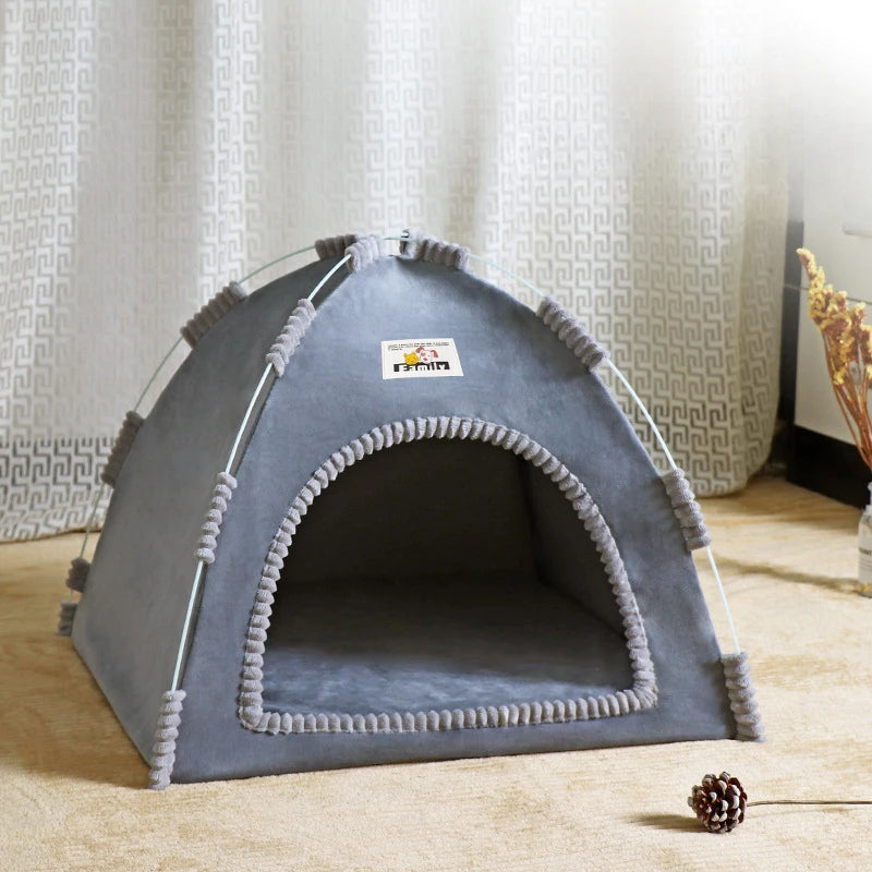 Foldable Cat House Universal Four Seasons Pet Tent with Cool Mat Portable Breathable Outdoor Nest for Cats And Small Dogs