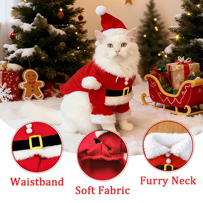 Santa Claus Christmas Pet Costume for Small Medium Dogs Cats