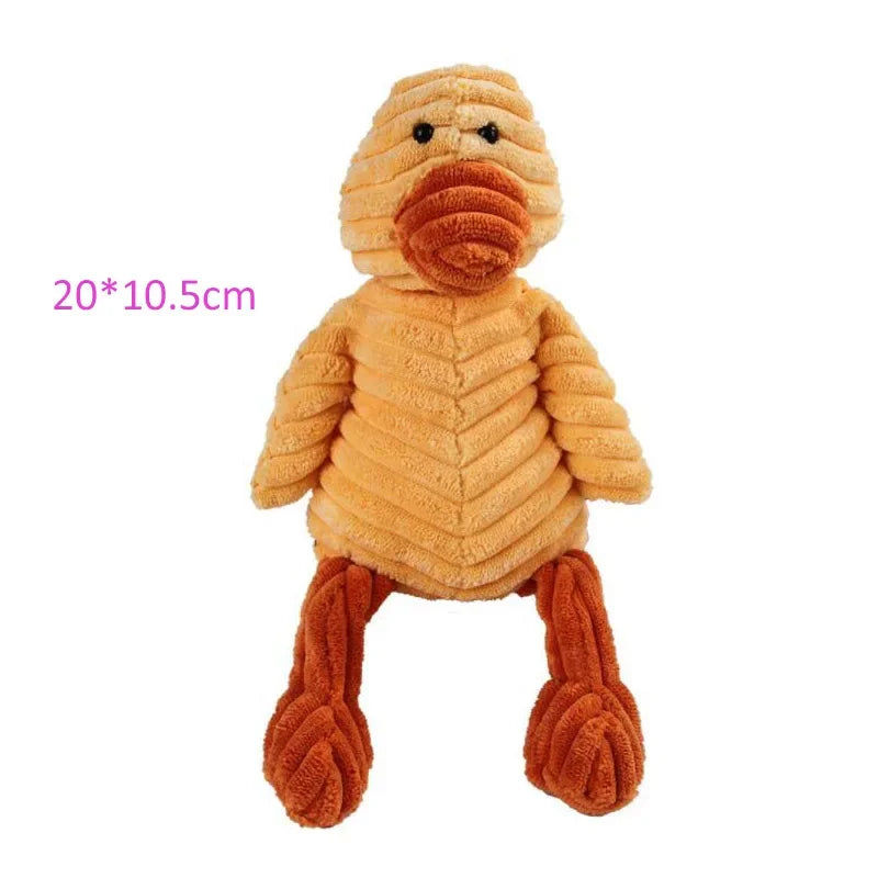 Plush Squeaky Dog Toy Animal Shapes Bite Resistant Corduroy for Small to Large Dogs Puppy Pet Training Accessory