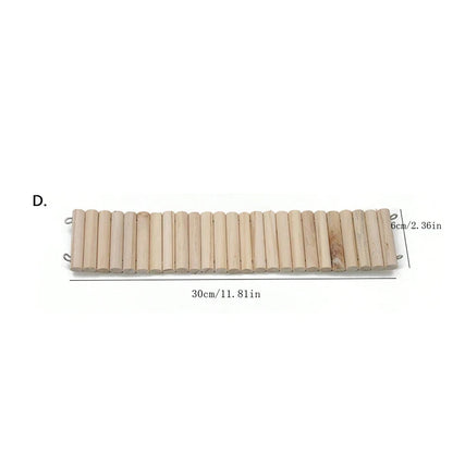 Hamster Habitat Climbing Wooden Bridge Cage Fence for Small Animals