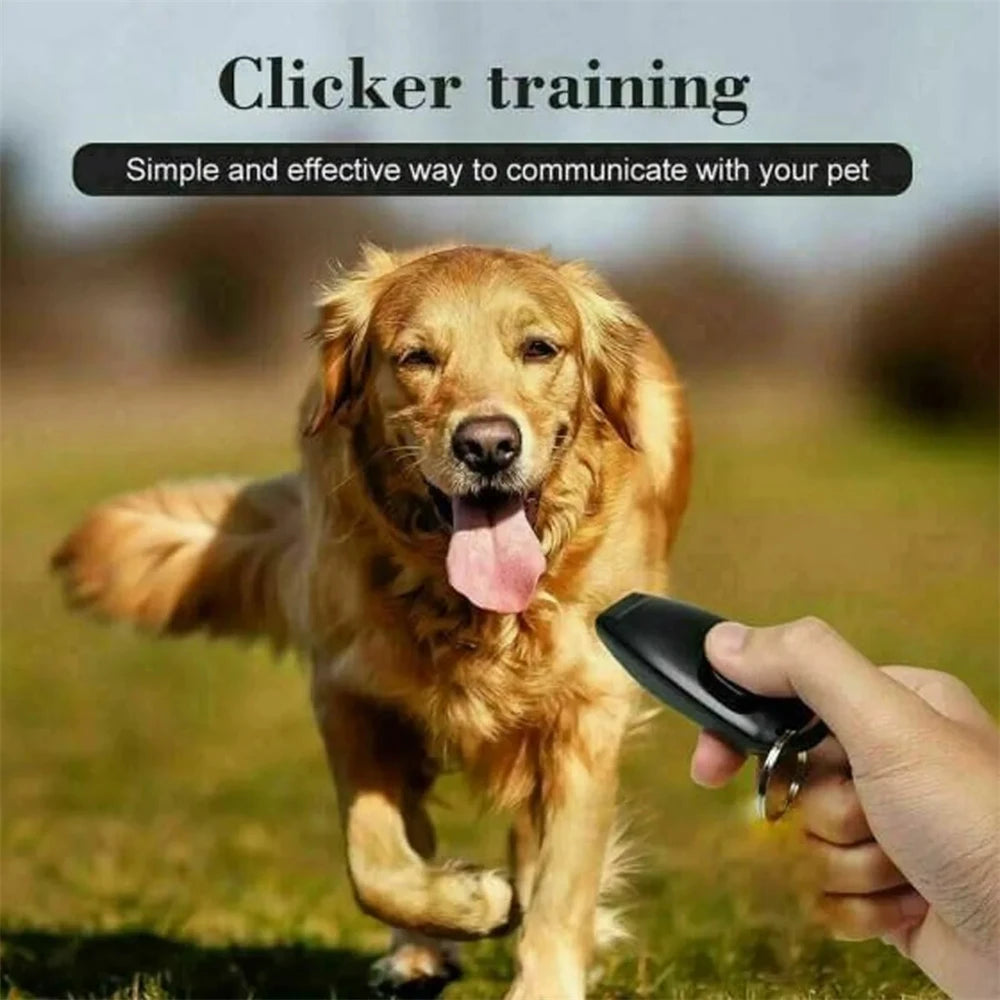Dog Training Clicker with Whistle Key Ring And Wrist Strap Pet Supplies for Obedience Commands Short And Eye-catching