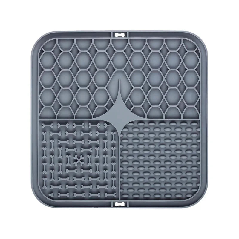 Pet Lick Silicone Mat Slow Food Plate for Dogs Bathing Distraction Dog Sucker Feeder Supplies Training Bowl Universal Plastic