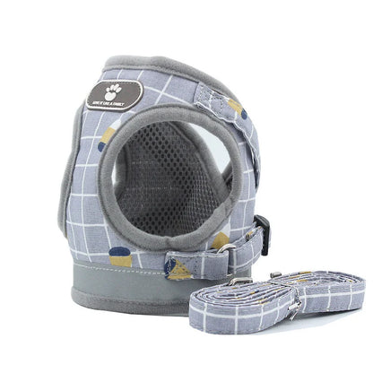 Dog Reflective Harness and Leash Set for Small Dogs | Cats