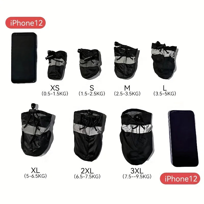 4pcs Water-Resistant Dog Shoes for Small Dogs - Outdoor Rain Boots Protection Paws Dry