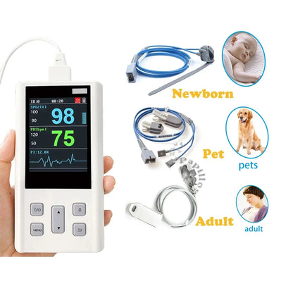 Pulse Oximeter Monitor for Heart Rate and Oxygen Saturation with Veterinary Medical