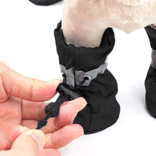 4pcs Water-Resistant Dog Shoes for Small Dogs - Outdoor Rain Boots Protection Paws Dry
