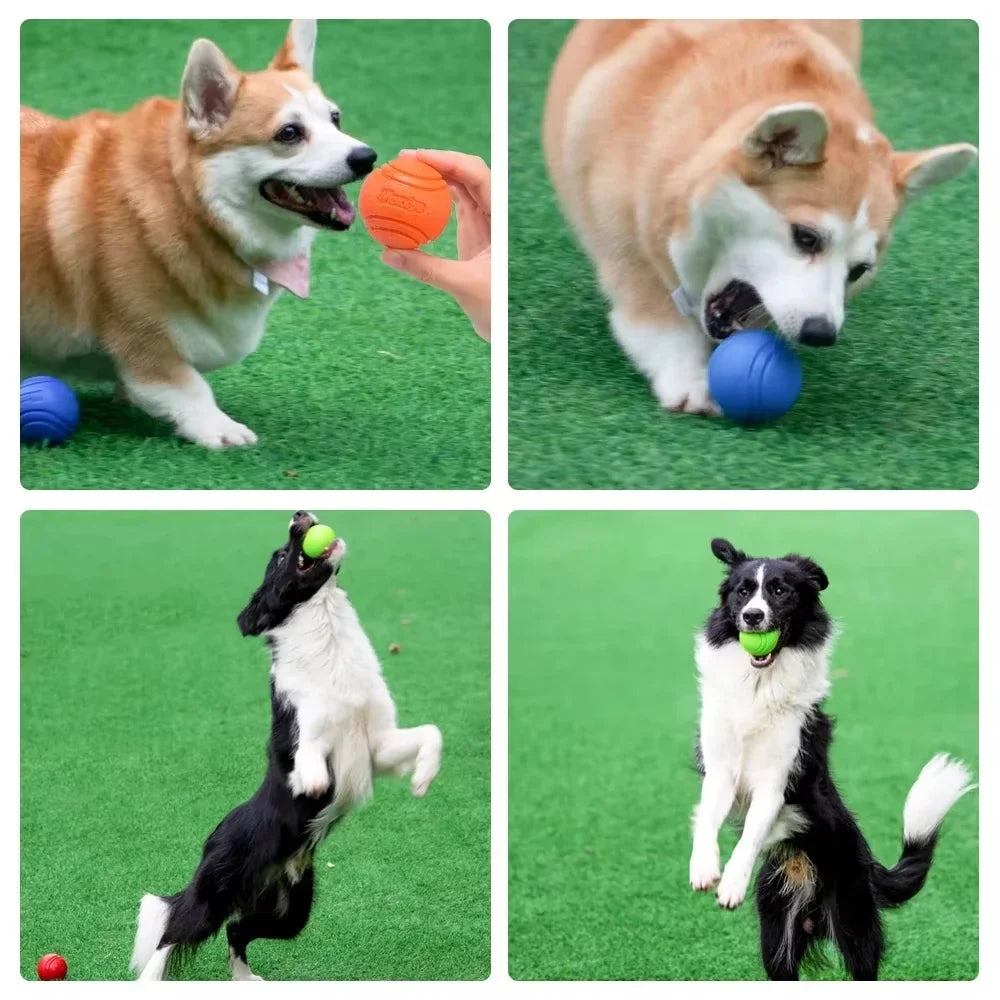 Bouncy Rubber Solid Ball Dog Toy for Small Medium Large Dogs Puppy - Outdoor Throwing Training Chew Toy