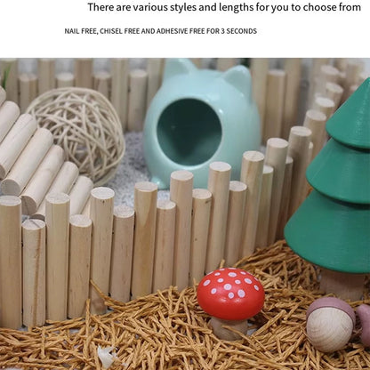 Hamster Habitat Climbing Wooden Bridge Cage Fence for Small Animals