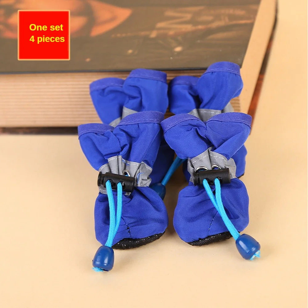 4pcs Water-Resistant Dog Shoes for Small Dogs - Outdoor Rain Boots Protection Paws Dry