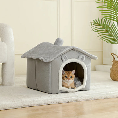 Foldable Pet House Removable Washable Cat House Puppy Cave Sofa Pet Bed House for Extra Small Dogs and Small and Medium Cats