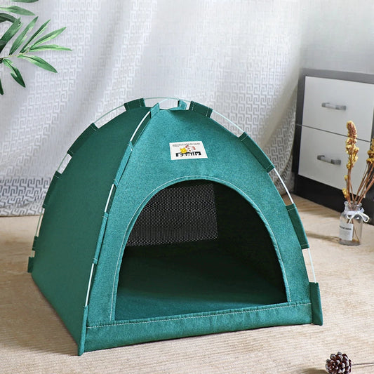 Foldable Cat House Universal Four Seasons Pet Tent with Cool Mat Portable Breathable Outdoor Nest for Cats And Small Dogs