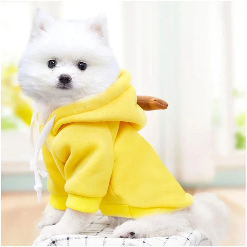 Cute Fruit Dog Hoodie Warm Fleece Pet Clothing for Small Dogs Puppy Cat French Chihuahua Jacket Coat Autumn/Winter Pet Clothes