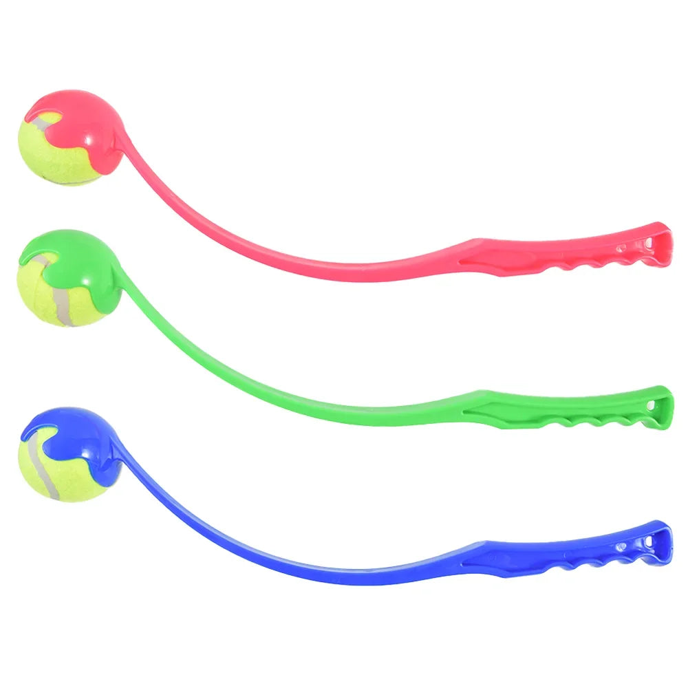 Interactive Dog Tennis Training Ball Thrower Outdoor Toy for Dogs Plastic Material Durable Ball Launcher for Pet Exercise