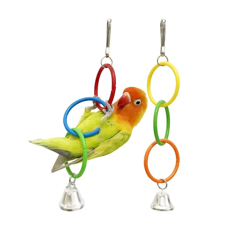Colorful Ring Birds Chewing Toy for Climbing And Playing Anti-Biting Parrot Cage Accessory Peacock Phoenix Parrot Bird Toys