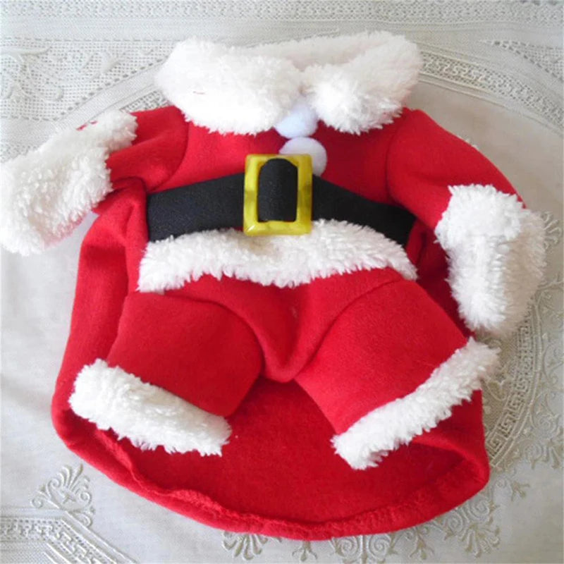 Cute Dog Santa Claus Outfit Christmas Costume for Small Dogs Cats
