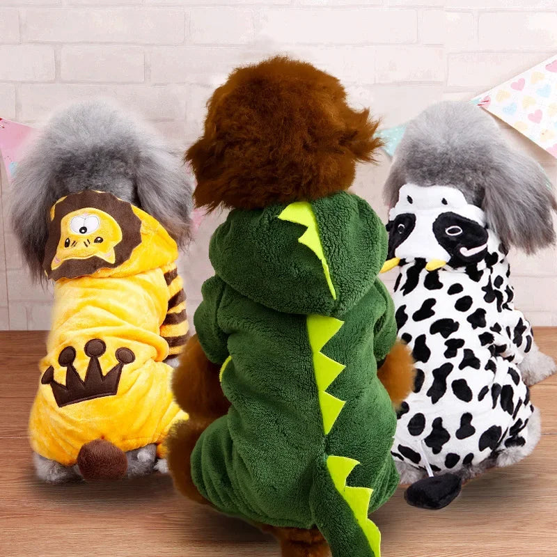 Soft Warm Fleece Dog Jumpsuit Pet Hoodie for Small Dogs Puppy Cats Chihuahua Yorkshire - Winter Costume Coats All Seasons