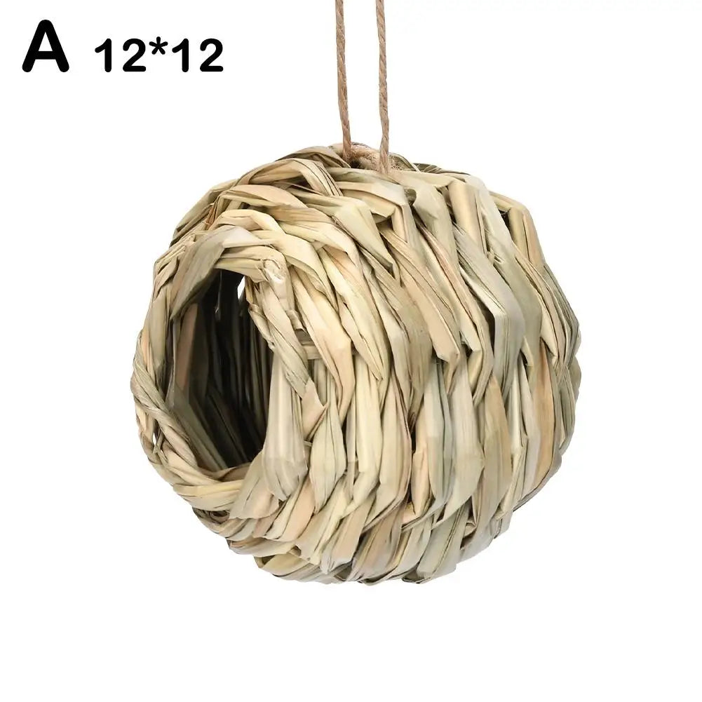 Handwoven Straw Bird Nest for Parrots | Outdoor Garden Hanging