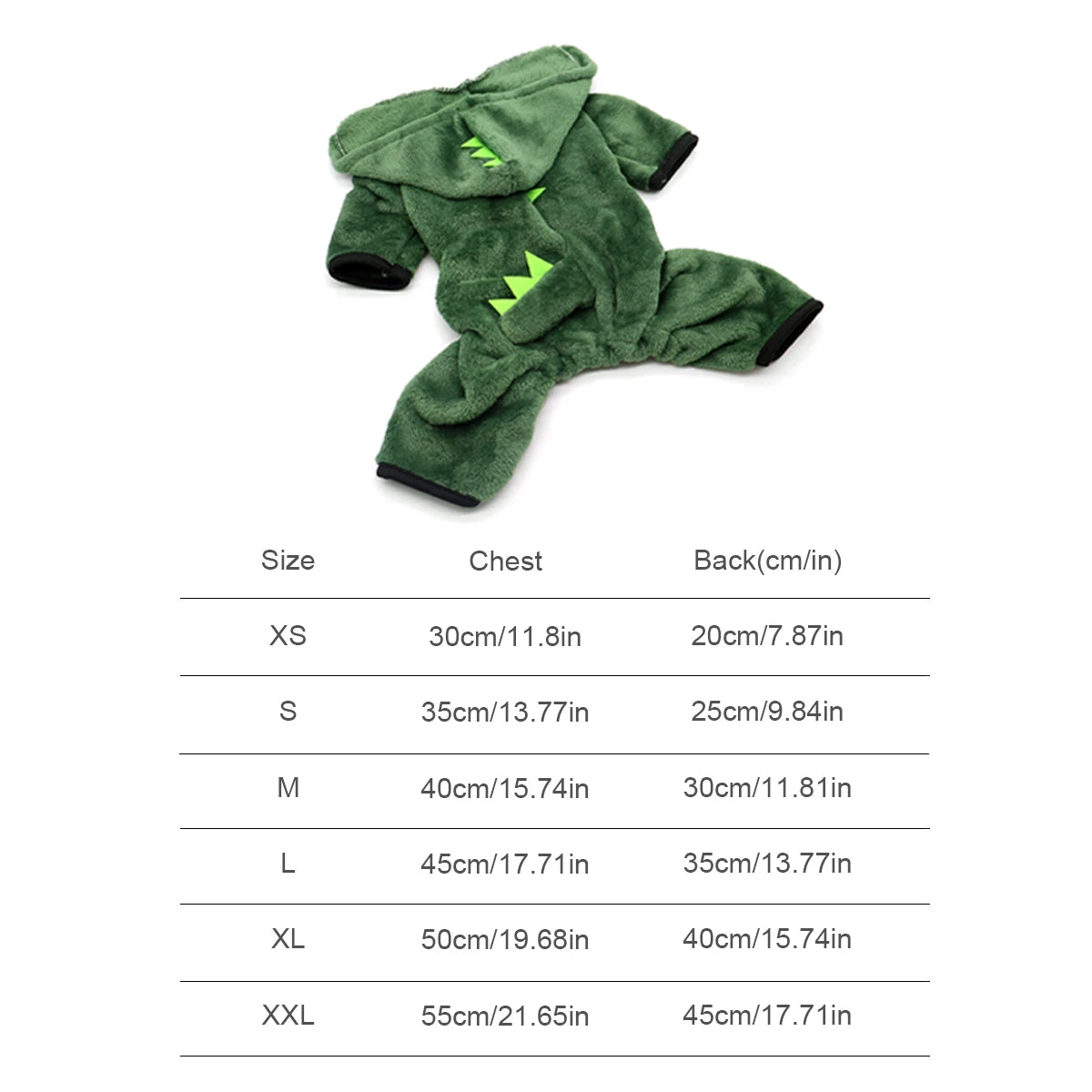 Halloween Dinosaur Cosplay Costume for Small Dogs & Cats - Warm Fleece Hoodie Sweater Pet Clothes Winter Pet Coat