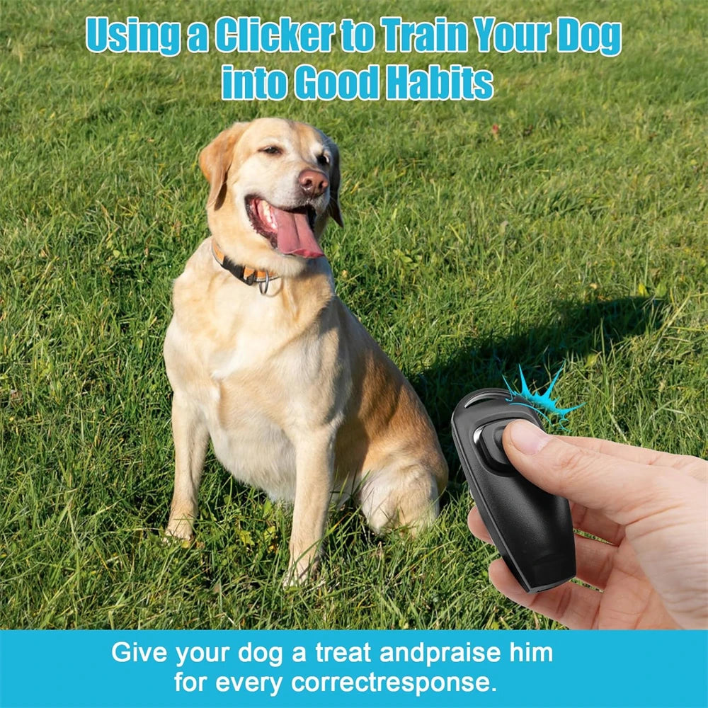 Dog Training Clicker with Whistle Key Ring And Wrist Strap Pet Supplies for Obedience Commands Short And Eye-catching