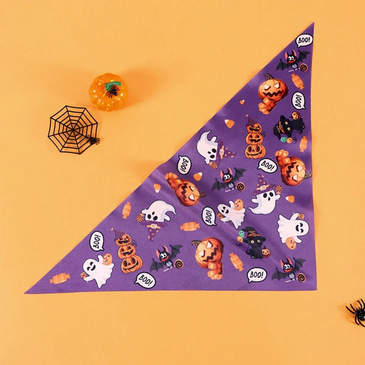 2 Pack Halloween Dog Bandanas Pumpkin Ghost Dog Triangle Scarf Pet Bibs Halloween Dog Bibs Bandanas For Dog Accessoires