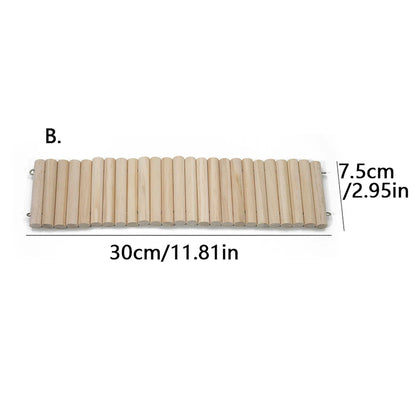 Hamster Habitat Climbing Wooden Bridge Cage Fence for Small Animals