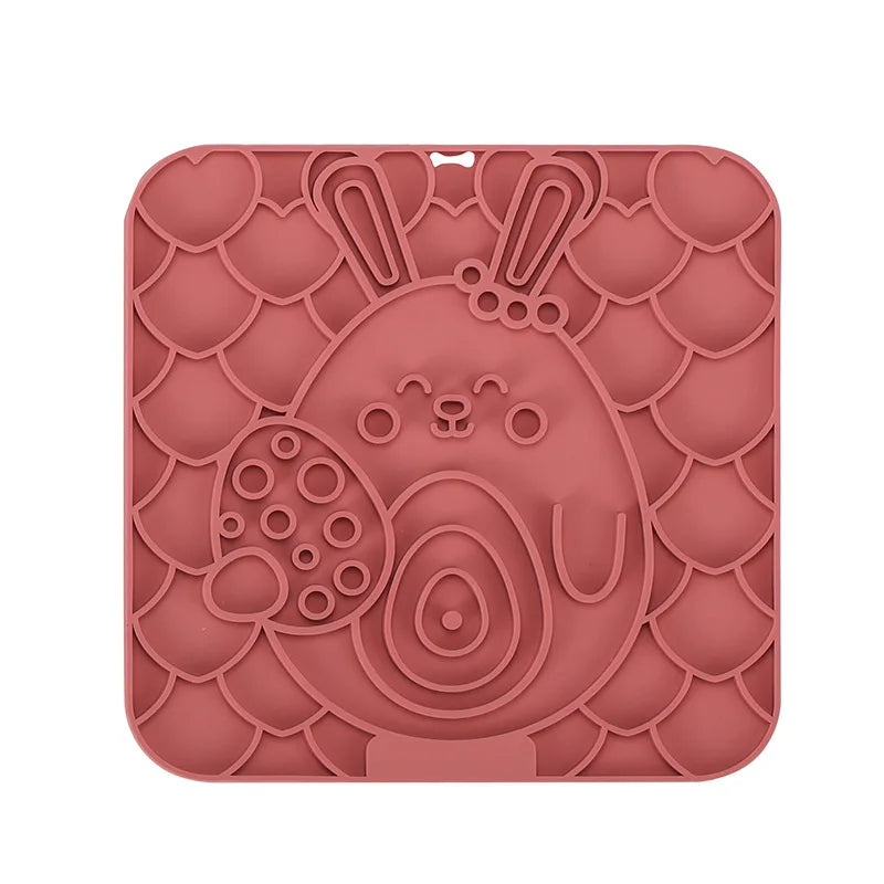 Pet Lick Silicone Mat Slow Food Plate for Dogs Bathing Distraction Dog Sucker Feeder Supplies Training Bowl Universal Plastic