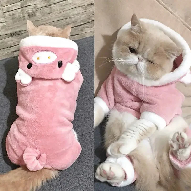 Soft Warm Fleece Dog Jumpsuit Pet Hoodie for Small Dogs Puppy Cats Chihuahua Yorkshire - Winter Costume Coats All Seasons