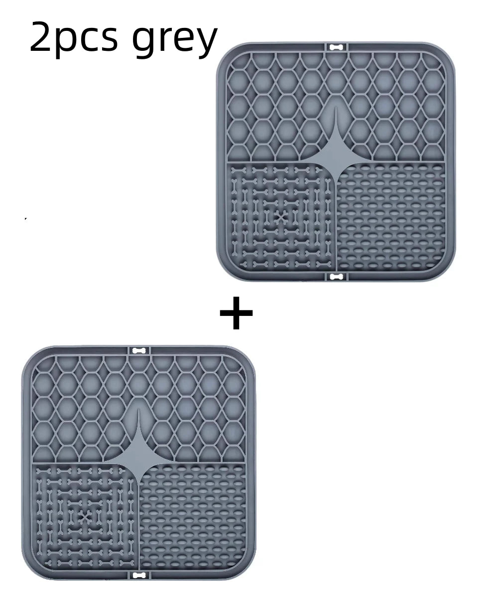 Pet Lick Silicone Mat Slow Food Plate for Dogs Bathing Distraction Dog Sucker Feeder Supplies Training Bowl Universal Plastic