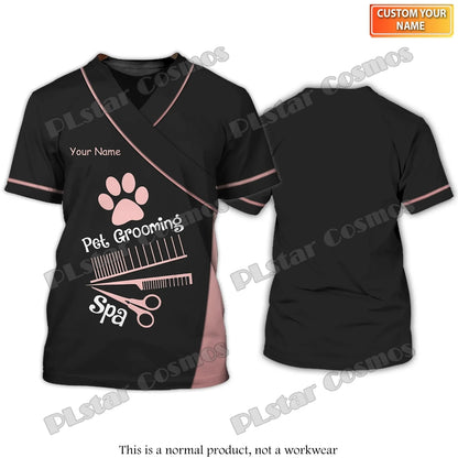 PLstar Cosmos Dog Groomer Pattern Grooming Personalized Name 3D Full Printed Mens t shirt Summer Unisex Casual Tee Shirt DW232