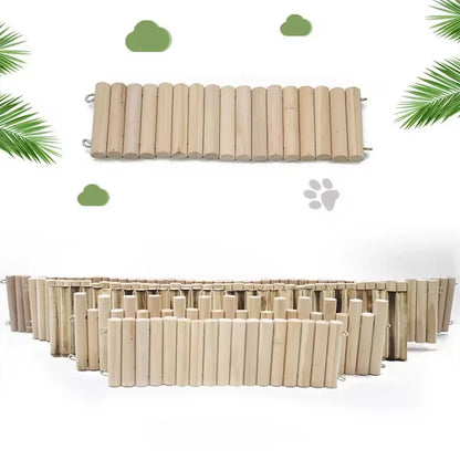 Hamster Habitat Climbing Wooden Bridge Cage Fence for Small Animals