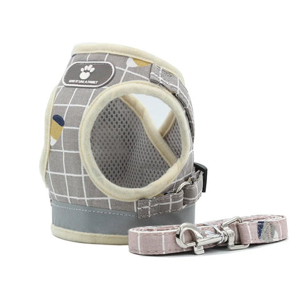 Dog Reflective Harness and Leash Set for Small Dogs | Cats