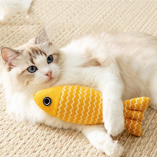 Interactive Cat Toy Fish Simulation Chew Pillow Kicker for Indoor Kittens Exercise & Fun No Battery Needed Cloth Material