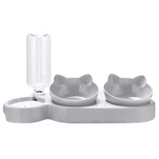 Cat Feeder with Water Dispenser And Double Bowl Pet Food Container