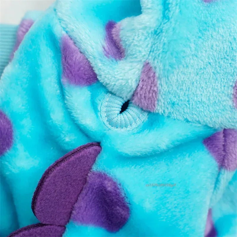1PC Thickened Warm Blue Dinosaur Hooded Coat Pet Clothing for Small Medium Dogs Cat Autumn Winter Small Medium Dogs Clothes