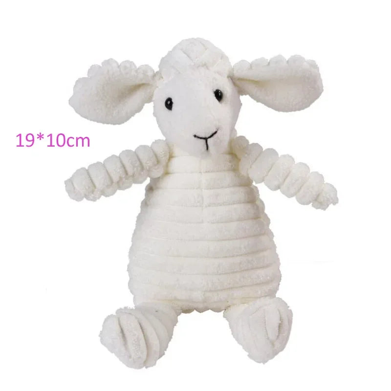 Plush Squeaky Dog Toy Animal Shapes Bite Resistant Corduroy for Small to Large Dogs Puppy Pet Training Accessory