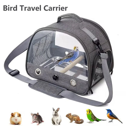 Multi-functional Portable Transport Bird Cage With Stainless Steel Tray for Small Pet
