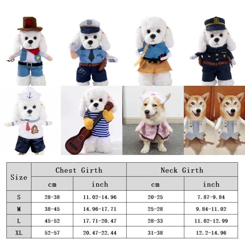 Halloween Dagger Pet Transformation Dress Funny Knife Holding Dog Clothes Cat Standing Outfit 100% Cotton Dog Jumpsuit Romper