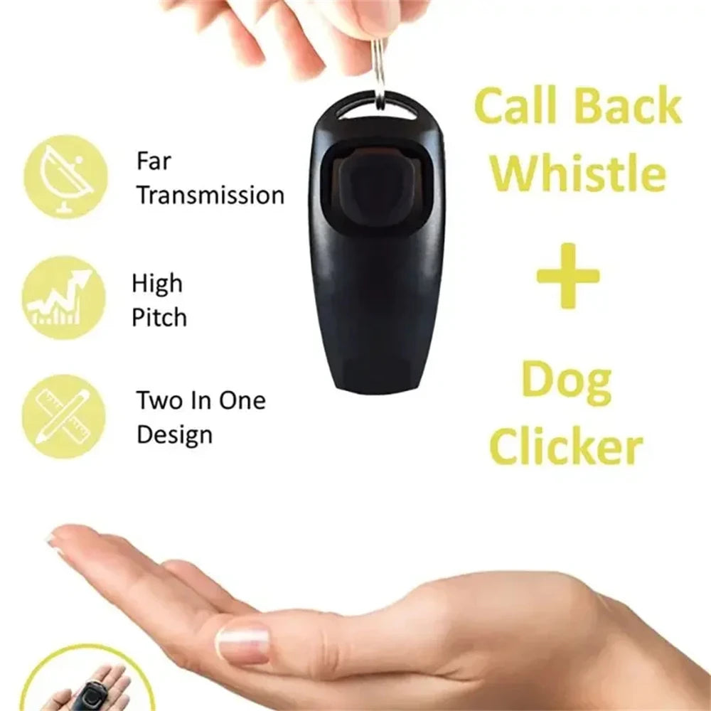 Dog Training Clicker with Whistle Key Ring And Wrist Strap Pet Supplies for Obedience Commands Short And Eye-catching