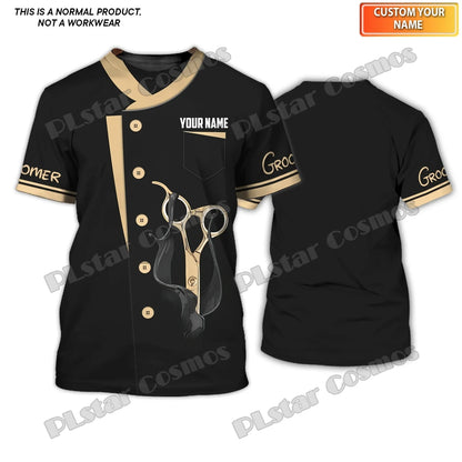 PLstar Cosmos Dog Groomer Pattern Grooming Personalized Name 3D Full Printed Mens t shirt Summer Unisex Casual Tee Shirt DW232