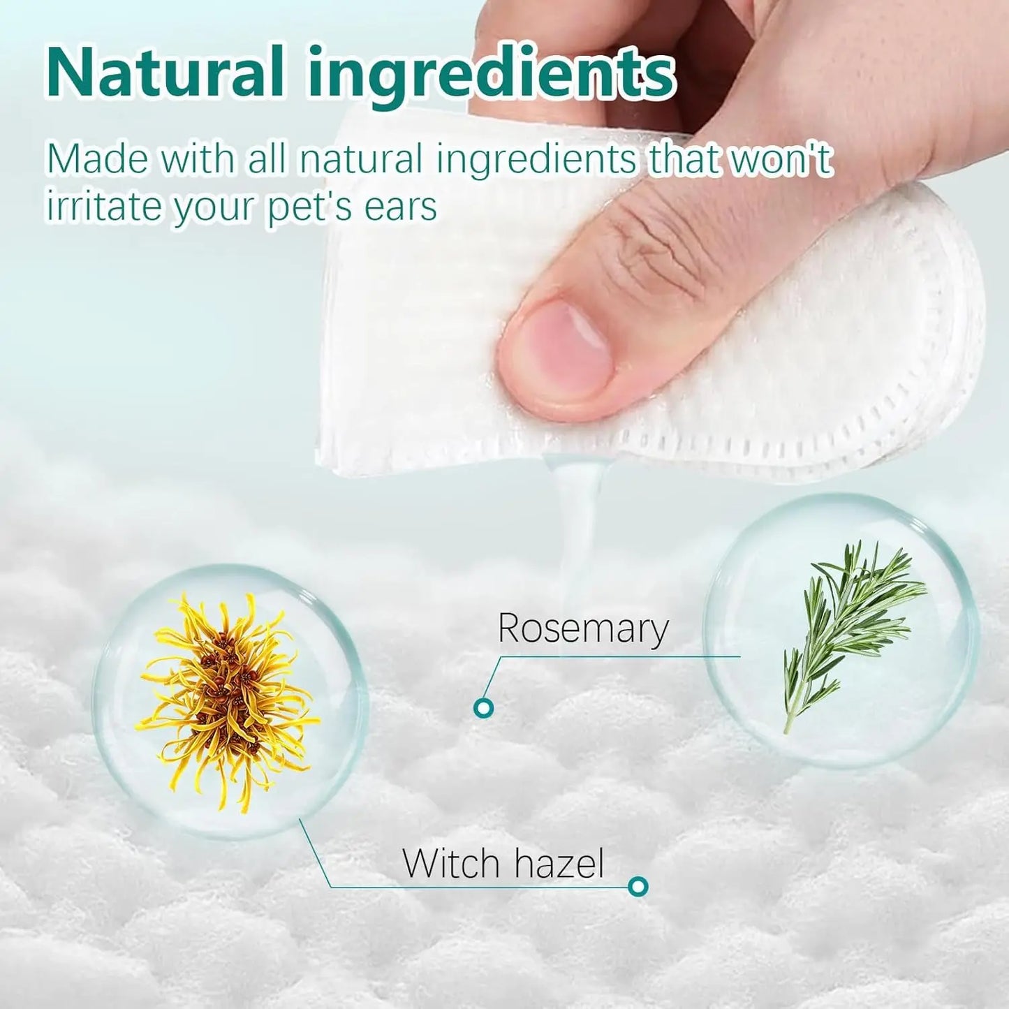 Pet Ear Wipes Soft Otic Cleaning Pads for Cats And Dogs Regular Ear Cleaner Finger Wipes for Pet Supplies