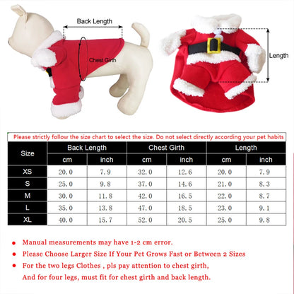 Santa Claus Christmas Pet Costume for Small Medium Dogs Cats