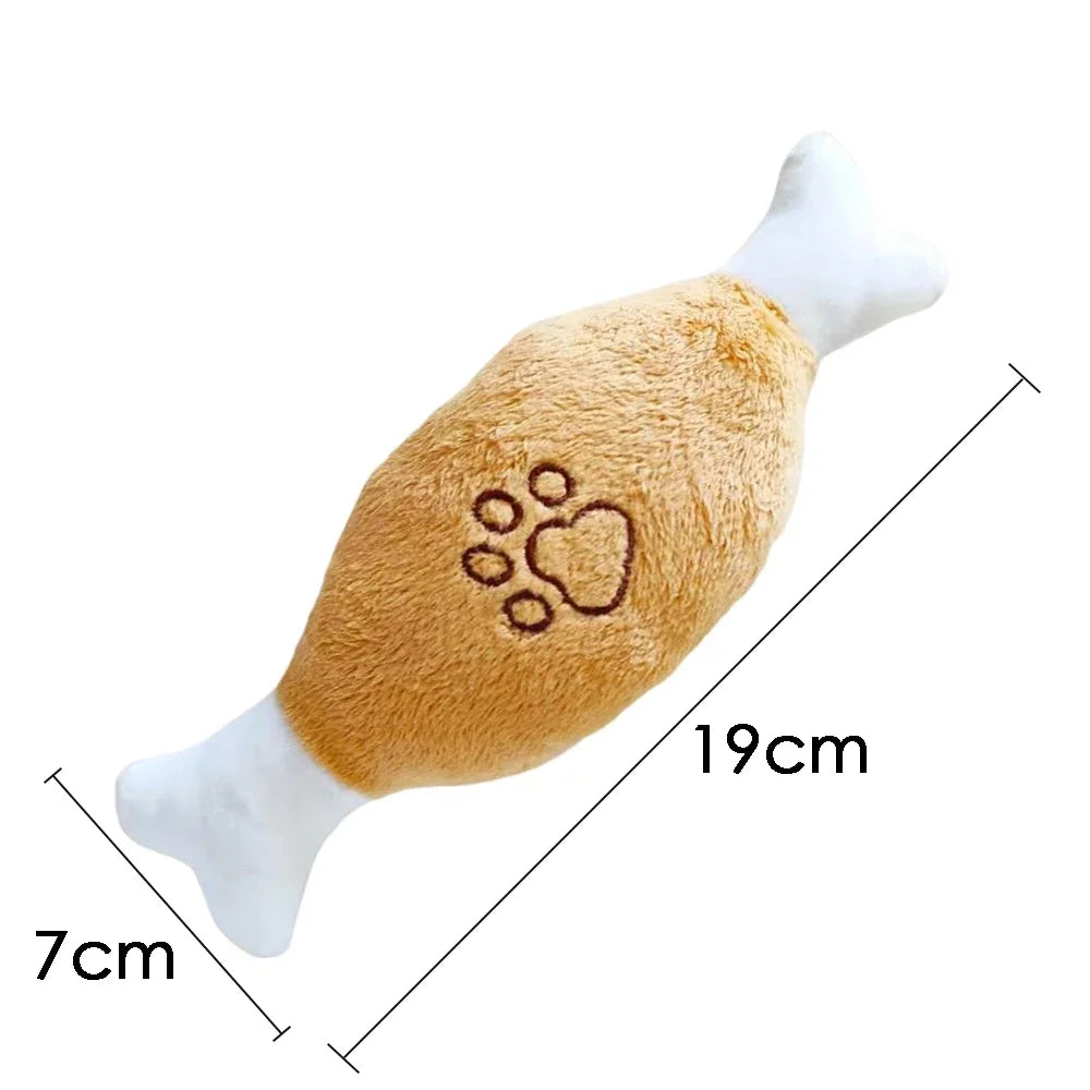 Plush Squeaky Dog Toy Animal Shapes Bite Resistant Corduroy for Small to Large Dogs Puppy Pet Training Accessory