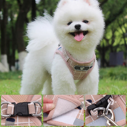 Dog Reflective Harness and Leash Set for Small Dogs | Cats