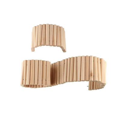 Hamster Habitat Climbing Wooden Bridge Cage Fence for Small Animals