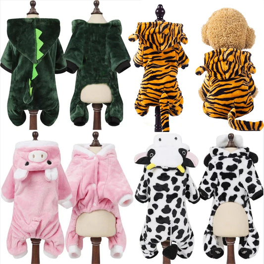 Soft Warm Fleece Dog Jumpsuit Pet Hoodie for Small Dogs Puppy Cats Chihuahua Yorkshire - Winter Costume Coats All Seasons