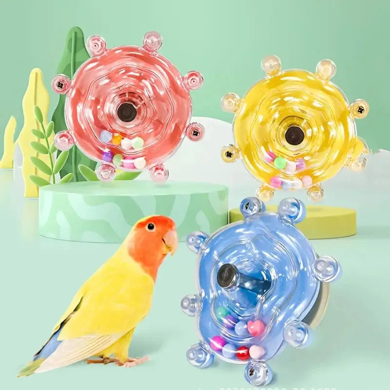 Interactive Parrot Toy Treat Dispenser Rotating Bird Cage Toy for Mental Stimulation And Entertainment Suitable for Parrots