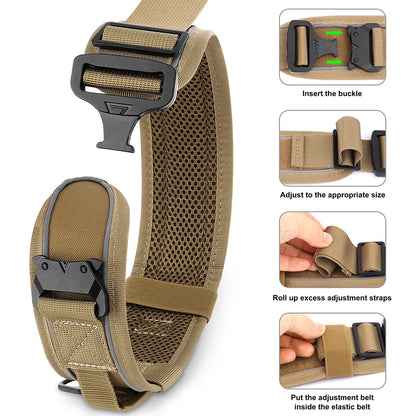 Military Tactical Pet Training Collars With Handle Strong For Medium Large Dogs