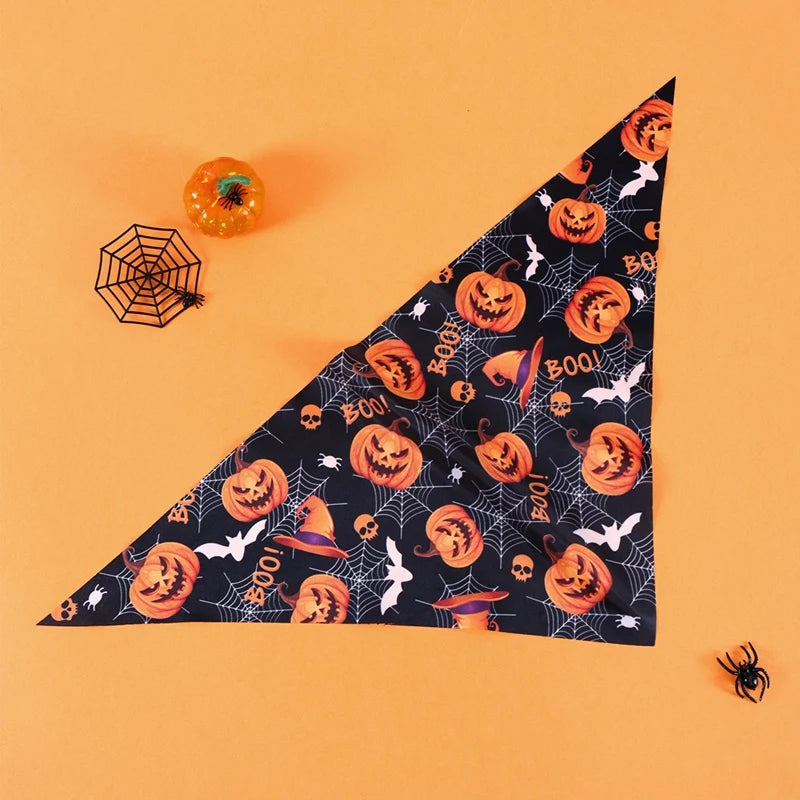 2 Pack Halloween Dog Bandanas Pumpkin Ghost Dog Triangle Scarf Pet Bibs Halloween Dog Bibs Bandanas For Dog Accessoires